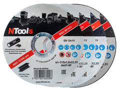 NTools SDC Disco da Taglio e Molatura Acciaio 115x1,0x22,23mm 25 Pezzi