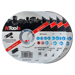 NTools SDC Disco da Taglio e Molatura Acciaio 115x1,0x22,23mm 25 Pezzi