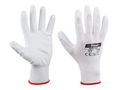 Guanti Da Lavoro Bianco Tag.L Nylon E Poliuretano (12paia)