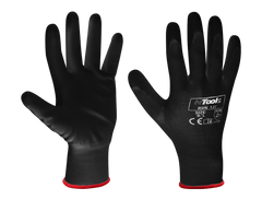Guanti Da Lavoro Nero Tag.M Nylon E Poliuretano (12paia)