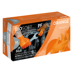 Biosoft Tech Guanti Nitrile Monouso Arancioni Senza Polvere 2x50 Pezzi