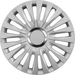 G3 Copricerchi Gomme Auto 14" Grigio Lucido Inserto Cromato 4 Pezzi