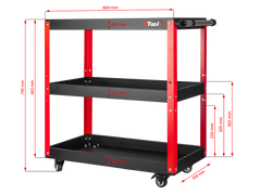 NTools L3S Carrello con Ruote Girevoli in Acciaio da Officina
