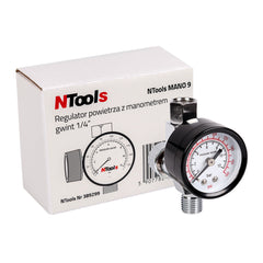 NTools MANO 9 Regolatore di Aria con Manometro Universale
