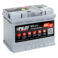 Pilot XPE600 Batteria Auto 60Ah 560A 12V Start-Stop