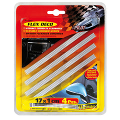 Pilit Flex Deco Strisce Cromate Flessibili per Auto 170x10 mm 4 Pezzi