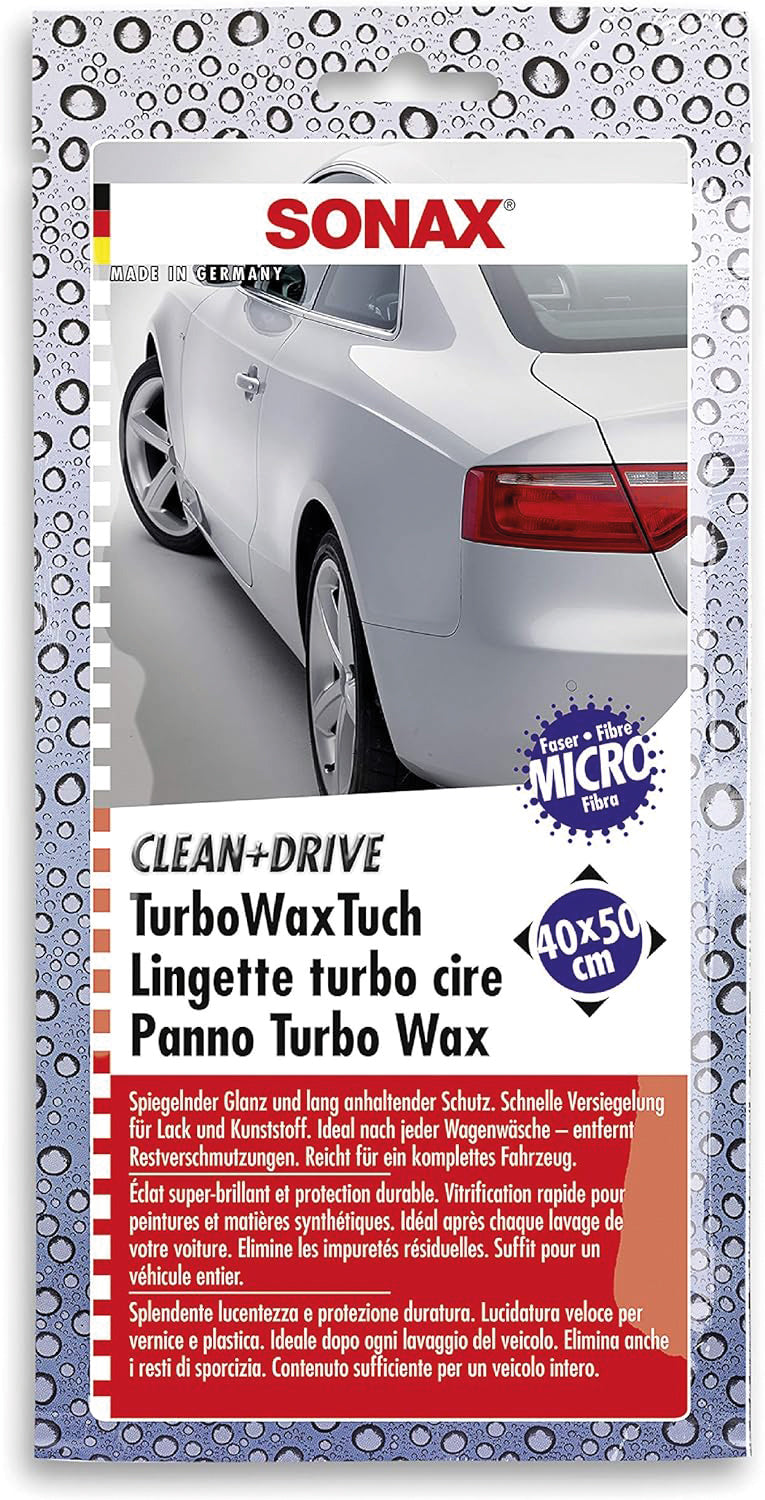Sonax Turbo Wax Clean+Drive 28 ml Panno per Finitura Brillante