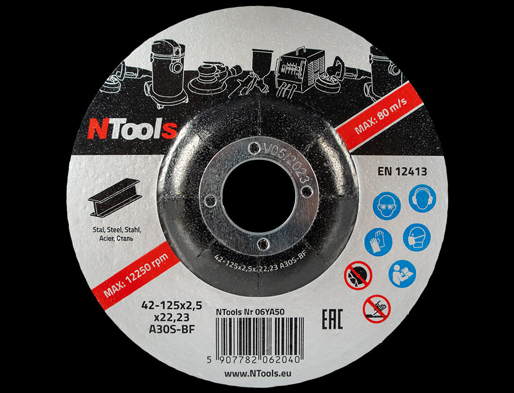 NTools SDCS Disco da Taglio e Molatura Acciaio 115x2,5x22,23mm 1 Pezzo