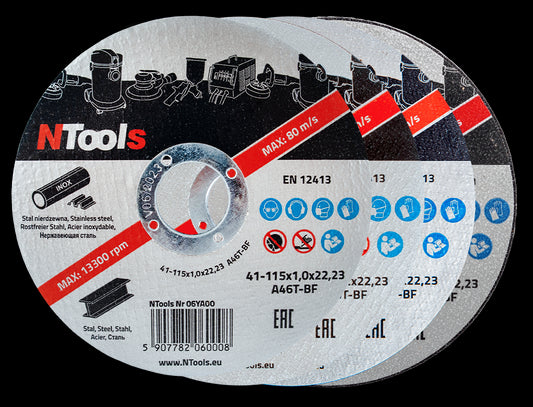 NTools SDC Disco da Taglio e Molatura Acciaio 115x1,0x22,23mm 25 Pezzi