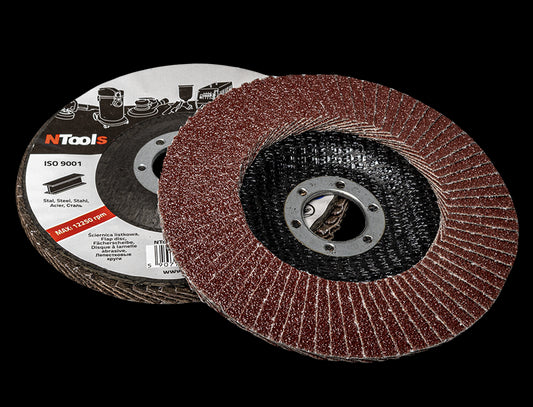 NTools LL 125 Disco Lamellare per Acciaio Grana P60 125x22mm 10 Pezzi