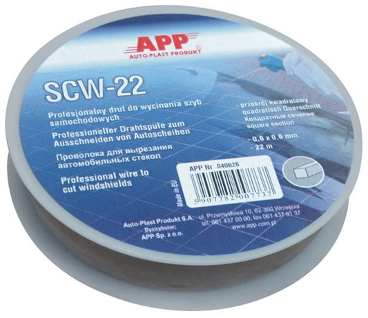 APP SCW-22 Filo per Taglio Vetri Auto Sezione Quadra 22 Metri