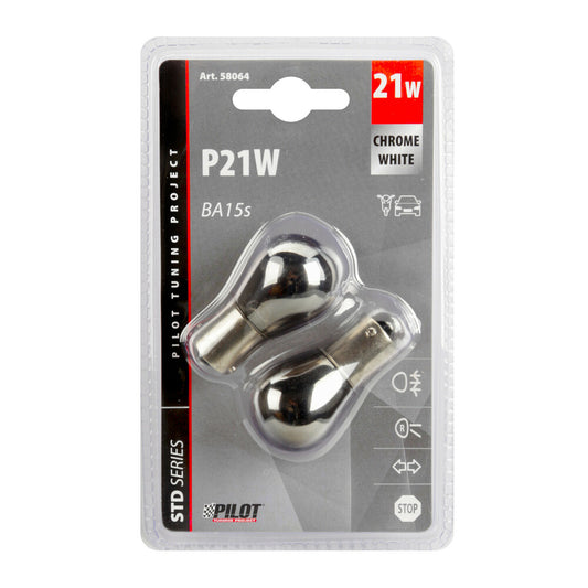 Pilot Lampadina Auto e Moto 1 Filamento 12V P21W - 2 Pezzi