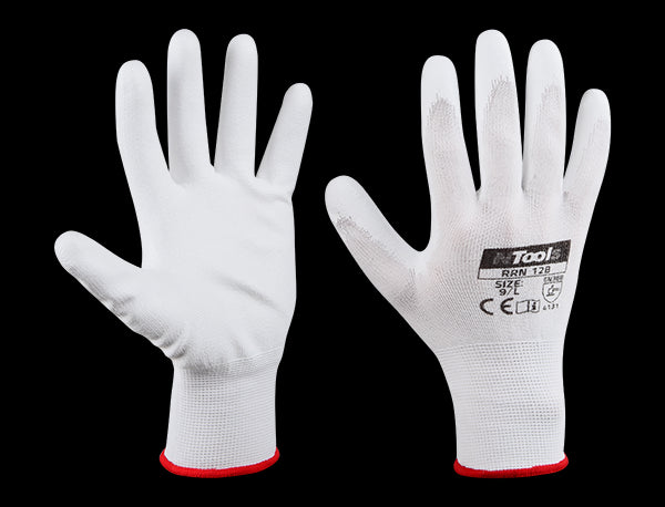 Guanti Da Lavoro Bianco Tag.Xl Nylon E Poliuretano (12paia)