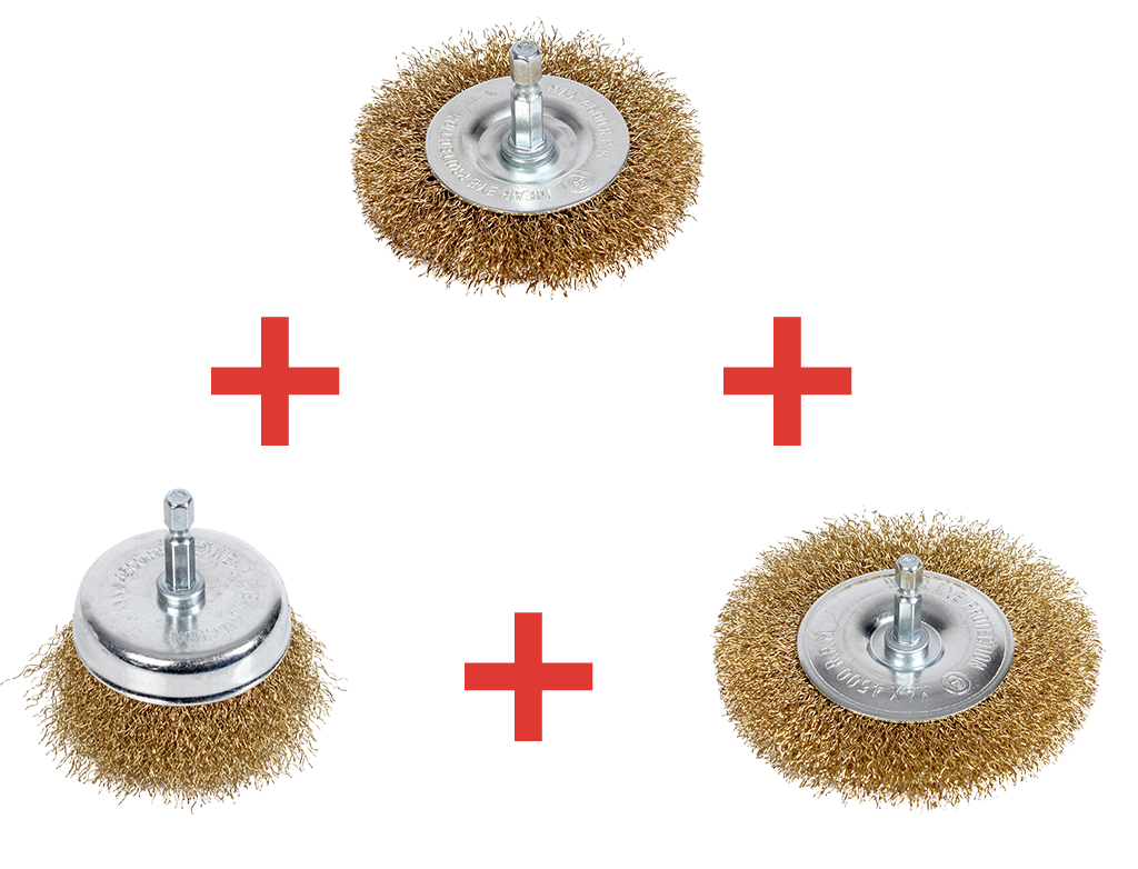 Set 3 Spazzole Metalliche