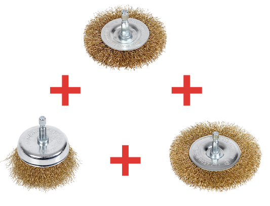 Set 3 Spazzole Metalliche