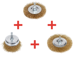 Set 3 Spazzole Metalliche