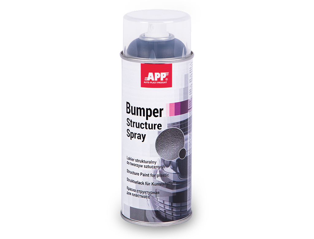 APP Bumper Vernice Spray 1K Goffrata Nera 400 ml per Plastiche Auto