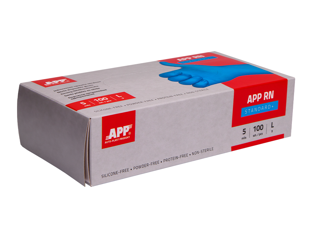 APP Standard+ Guanti Nitrile Blu Taglia L Senza Polvere 100 Pezzi
