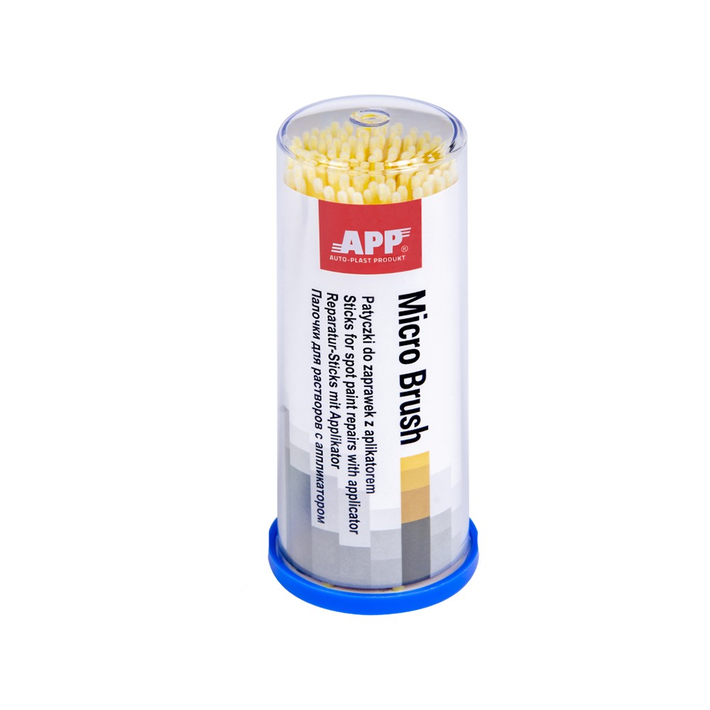 APP Micro Brush Bastoncini per Ritocco Vernice Giallo 1,5mm 100 Pezzi