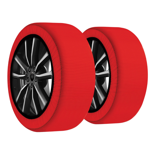 Calze da Neve Auto Omologate Italia, Montaggio Facile, 2 Catene Neve