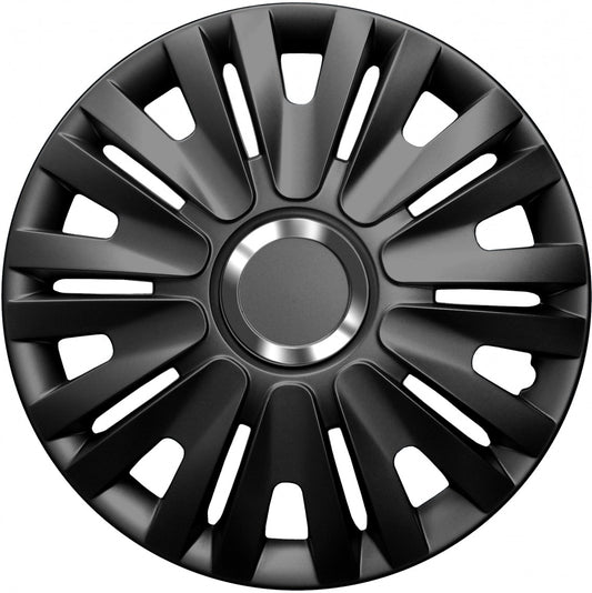 G3 Copricerchi Gomme Auto 14" Nero Lucido Inserto Cromato 4 Pezzi