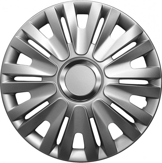 G3 Copricerchi Gomme Auto 16" Grigio Lucido Inserto Cromato 4 Pezzi