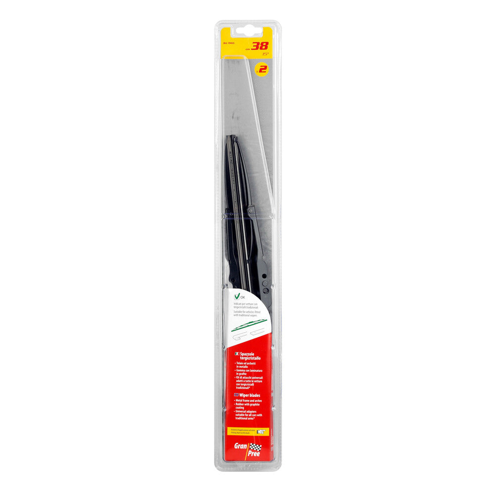 Gran Pree Spazzole Tergicristallo Universali 38 cm 2 Pezzi