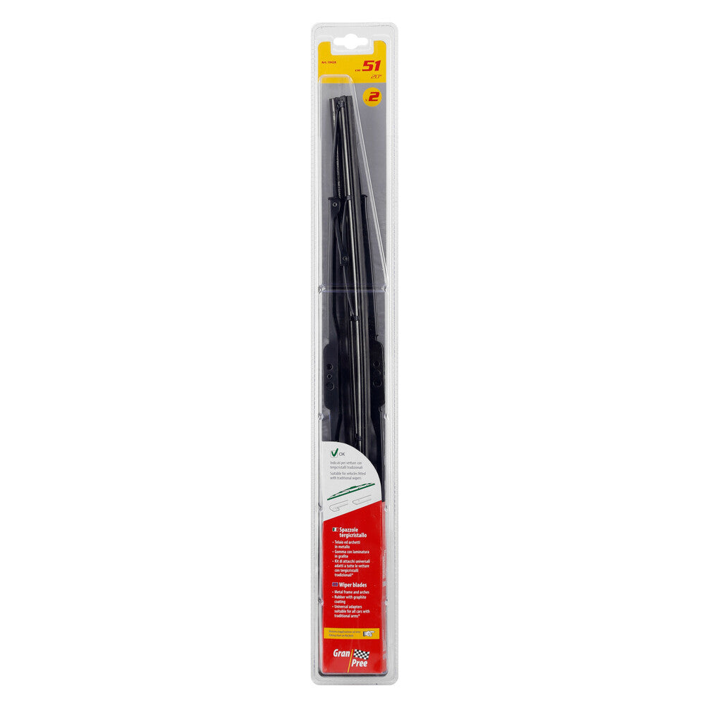 Gran Pree Spazzole Tergicristallo Universali 51 cm 2 Pezzi