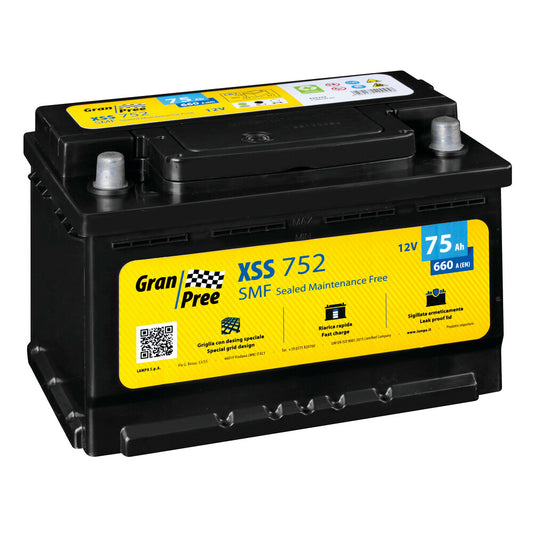 Gran Pree XSS752 Batteria Auto 12V 75Ah SMF LB3 660A