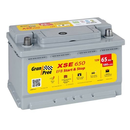 Gran Pree XSE650 Start-Stop EFB Batteria Auto 12V 65Ah 580A LB3