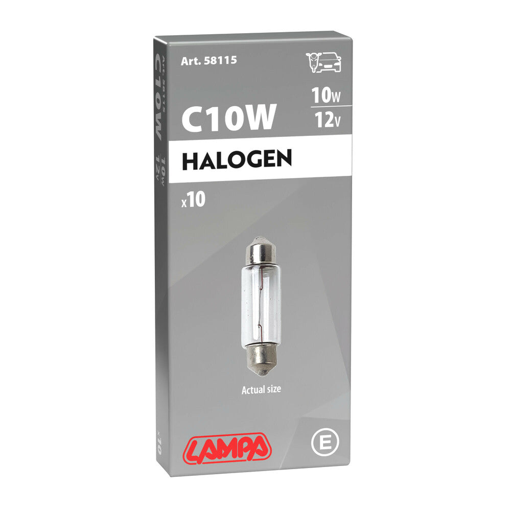 Lampa C10W Lampadina Auto Siluro 12V Bianca 11x35mm 10 Pezzi