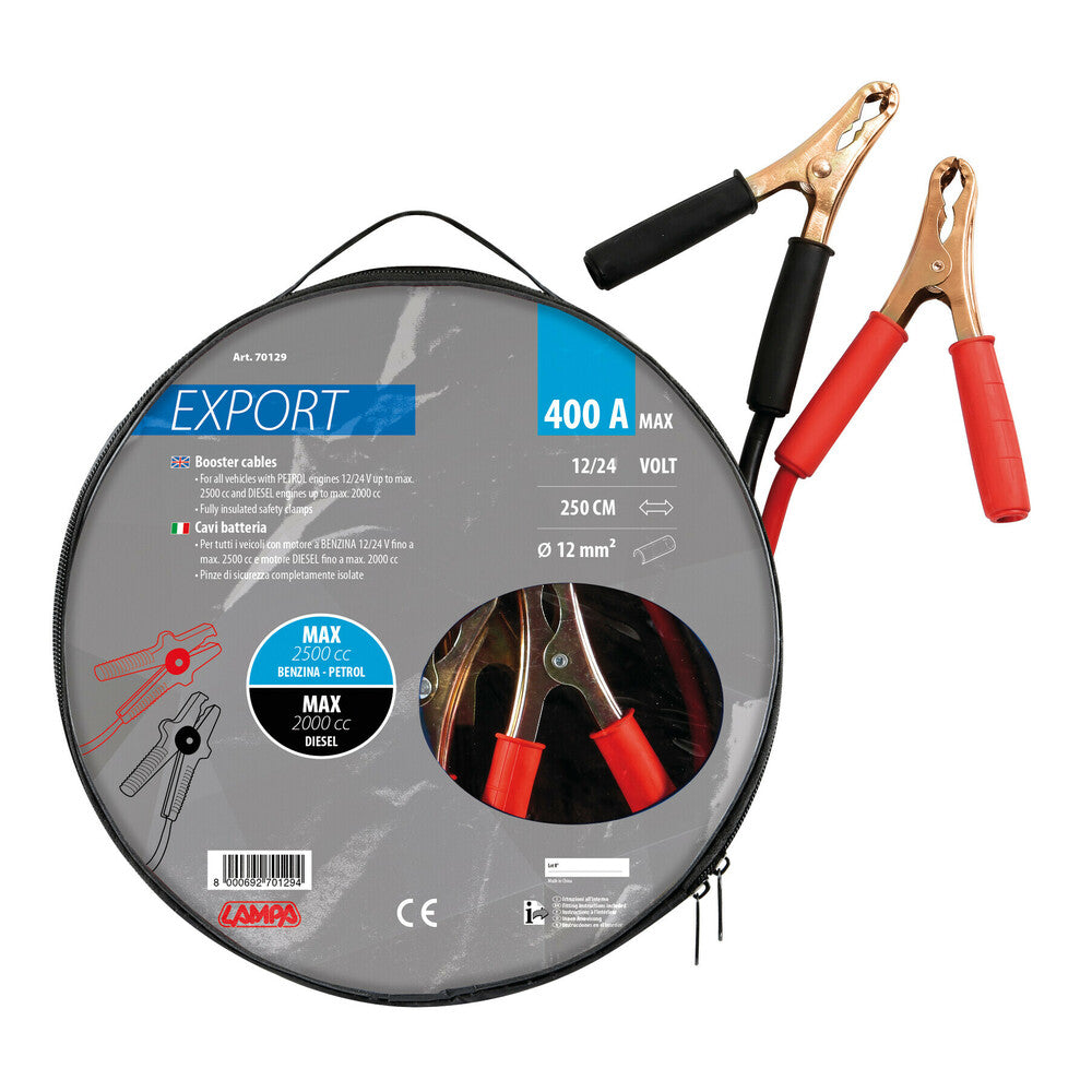 Lampa Cavi Batteria Export 12/24V Lunghezza 250cm 400A 12mm²