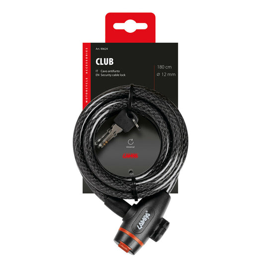 Lampa Club Cavo Antifurto in Acciaio per Moto e Bici 180 cm