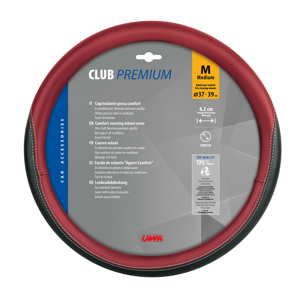 Lampa Club Premium Coprivolante TPE M 37-39 cm Nero e Rosso