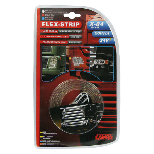 Lampa Flex Strip 24V Striscia Adesiva con 80 Luci LED Blu 200 cm