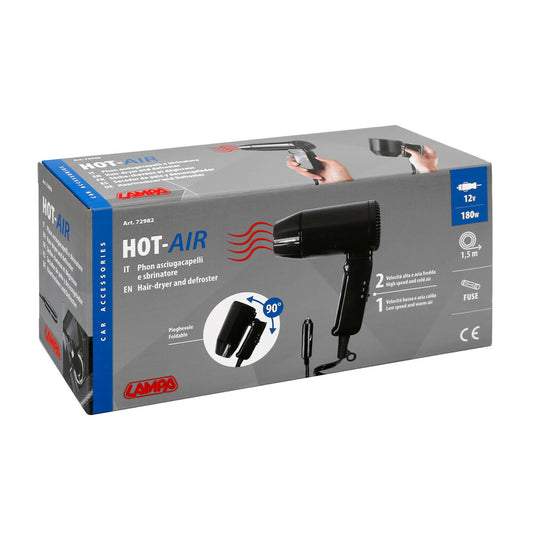 Lampa Hot-Air Asciugacapelli e Sbrinatore per Presa Accendisigari Auto