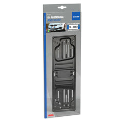 Lampa Portatarga Anteriore Auto Nero in Acciaio Kit Completo