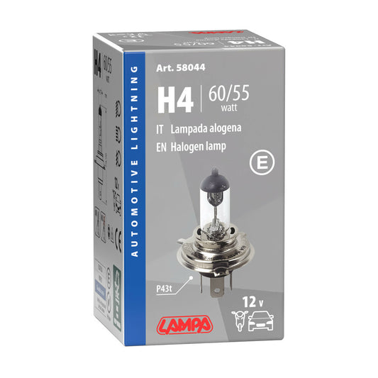 Lampa Lampadina Alogena per Auto e Moto H4 12V Omologata 1 Pezzo
