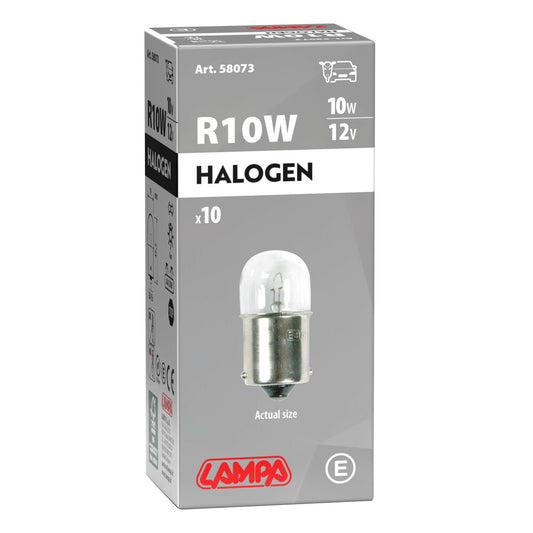 Lampa Set 10 Lampadine Sferiche per Auto e Moto 12V R10W