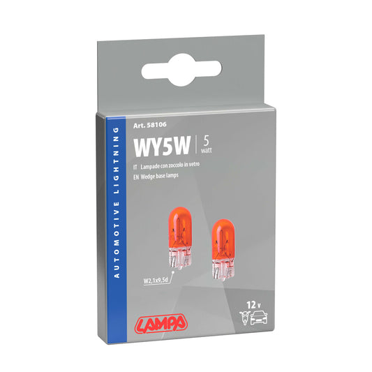 Lampa WY5W 12V W2 Lampadine per Frecce Auto Arancioni 2 Pezzi