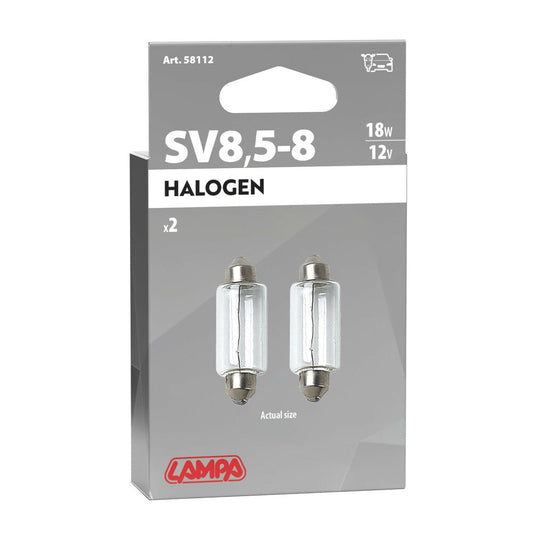 Lampa Lampadina Siluro Auto 18W Attacco SV8,5-8 2 Pezzi