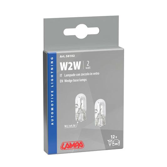 Lampa Lampadine Auto Zoccolo in Vetro W2W W2,1x9,5d 2 Pezzi