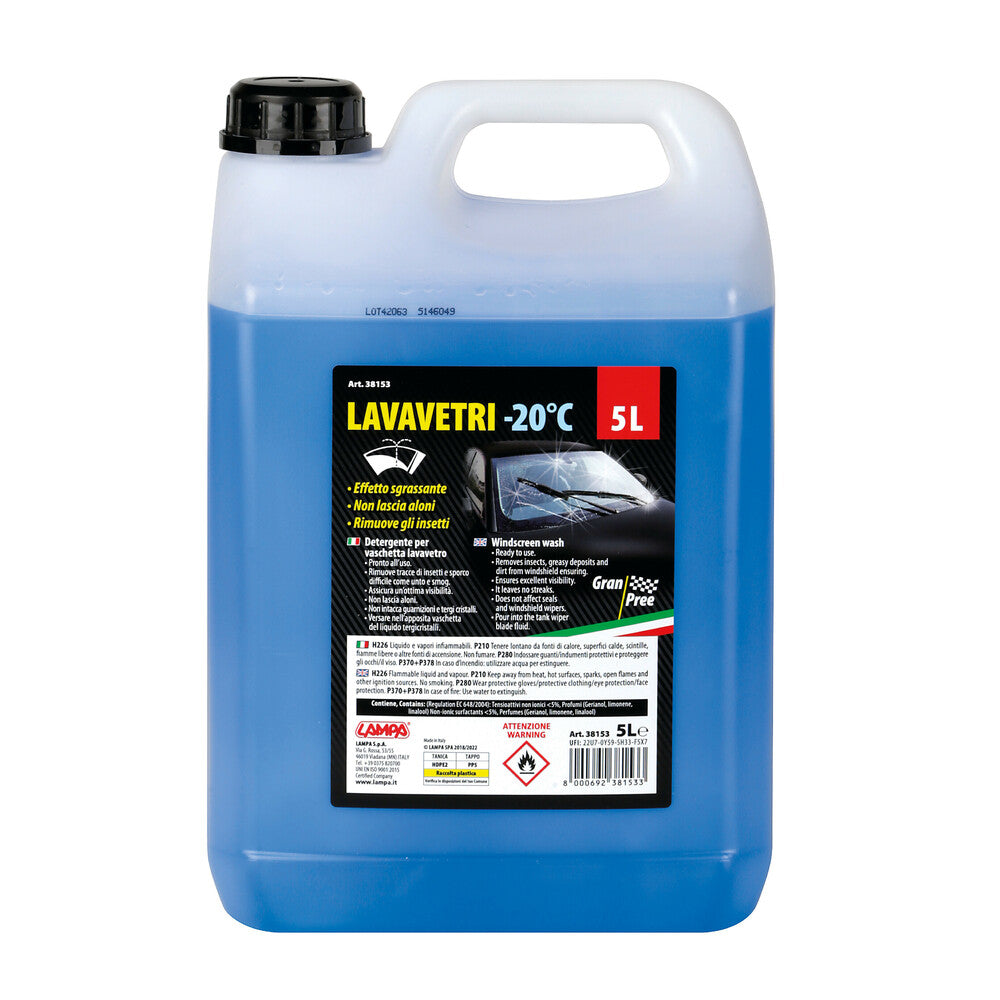 GranPree Liquido Detergente Vetri Auto -20°C Tanica 5 Litri