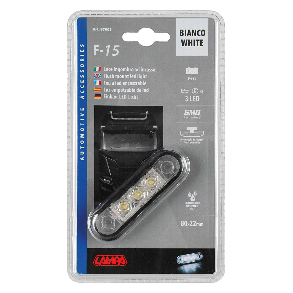 Lampa Luce LED da Incasso 3 LED SMD Bianca F-15