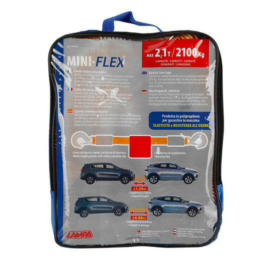 Lampa Miniflex Corda Estensibile Traino Auto 2100 kg - 1,5 - 4 mt