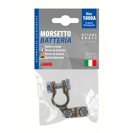 Lampa Morsetto Batteria Rinforzato Polo Negativo 12/24V Ottone 1000A