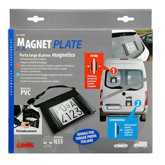 Lampa Portatarga di Prova Magnetico Universale per Auto e Furgoni