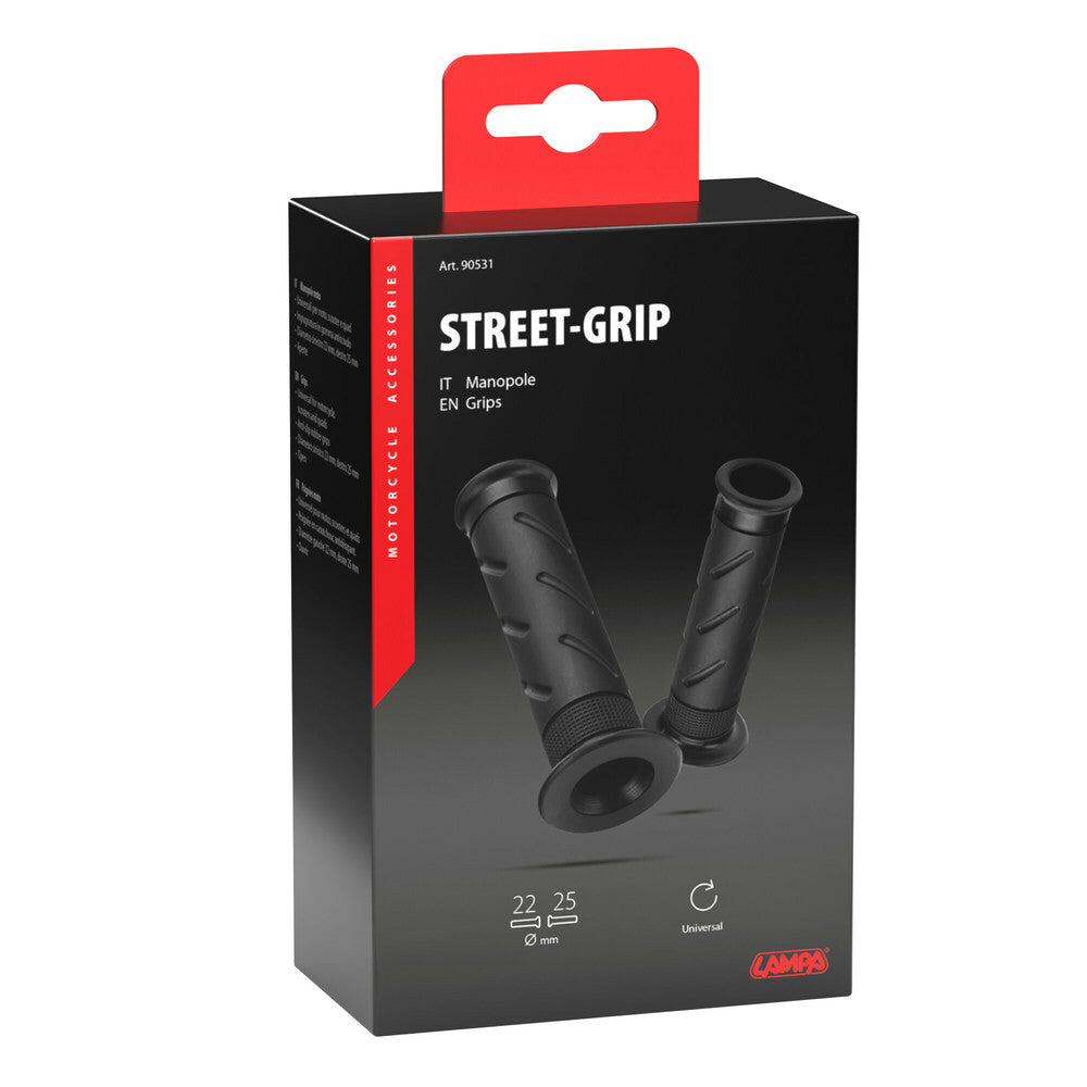 Lampa Street Grip Manopole Universali Nere per Moto e Scooter 2 Pezzi