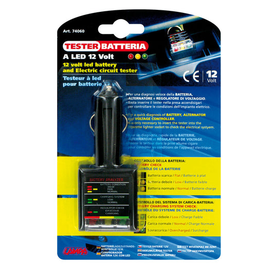 Lampa Tester a LED per Batteria 12V Diagnosi Rapida