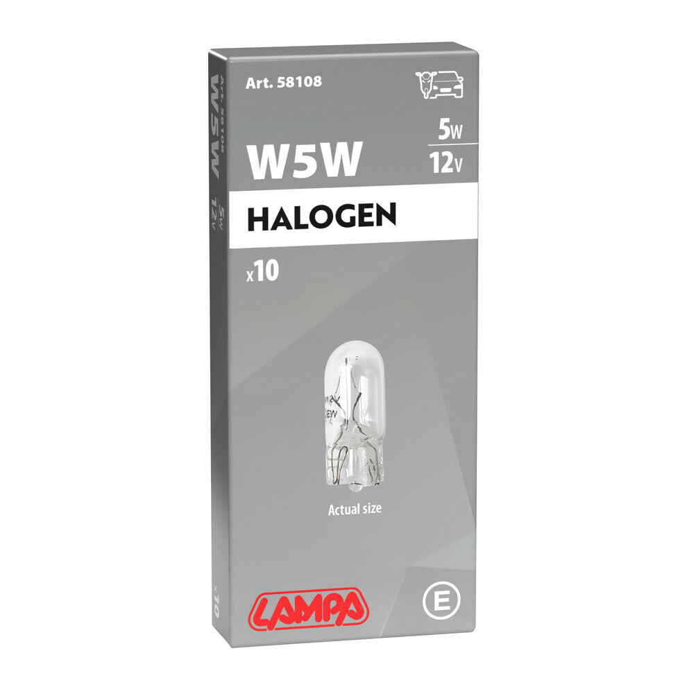 Lampa W5W Lampadine Alogene per Auto W2 1x9,5d 10 Pezzi